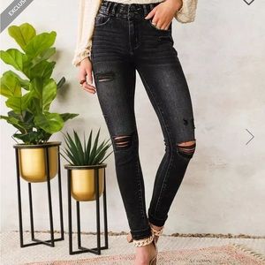Kancan High Rise Black Skinny Jeans Size 26